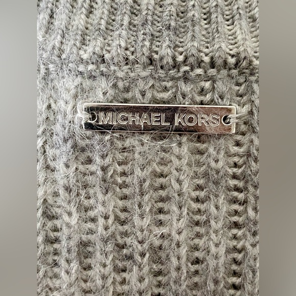 MICHAEL MICHAEL KORS Gray Merino Wool Blend Crew Neck Sweater Dress Small - Picture 6 of 8